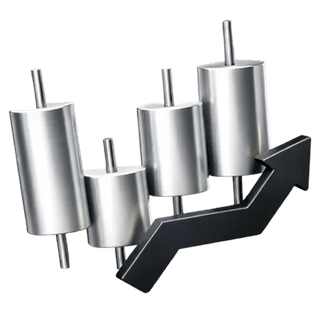 3D-icoon met candlestickgrafiek voor trading op de 'Over ons'-pagina van Steen Waardiek